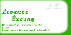 levente bucsay business card